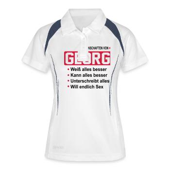 georg - Frauen Polo atmungsaktiv - Weiß/Navy - Vorne