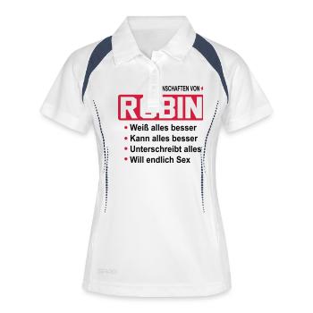robin - Frauen Polo atmungsaktiv - Weiß/Navy - Vorne