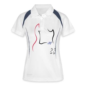 GSG - Frauen Polo atmungsaktiv - Weiß/Navy - Vorne