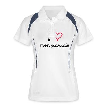 J'aime mon parrain - Polo respirant Femme - blanc/marine - Devant