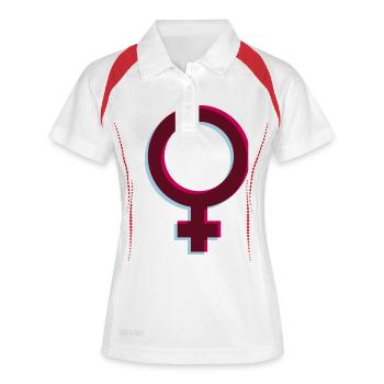 3D Female Venus Symbol Arrow Design Cool Woman Ma - Women's Polo breathable - white/navy - Front