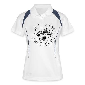 Chorale - Polo respirant Femme - blanc/marine - Devant