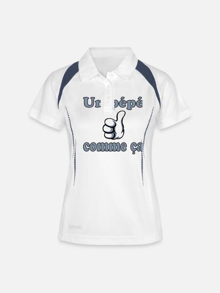 Un pépé comme ça - Women's Polo breathable - white/navy
