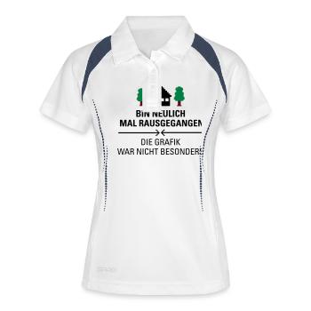 Bin Neulich Mal Rausgegangen... - Frauen Polo atmungsaktiv - Weiß/Navy - Vorne