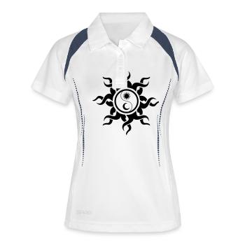 sonne_mond - Polo respirant Femme - blanc/marine - Devant