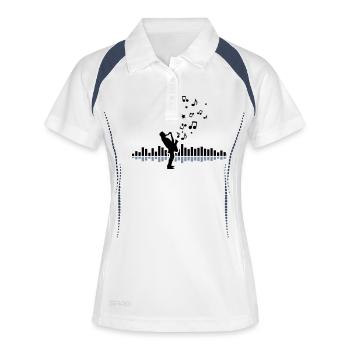 Musik - Musiker Jazz - Frauen Polo atmungsaktiv - Weiß/Navy - Vorne