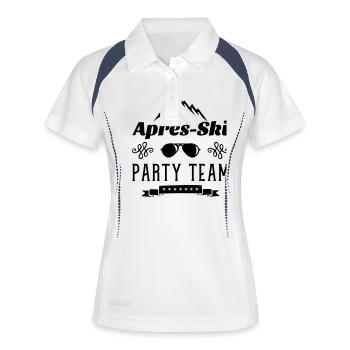 apres ski party team - Frauen Polo atmungsaktiv - Weiß/Navy - Vorne
