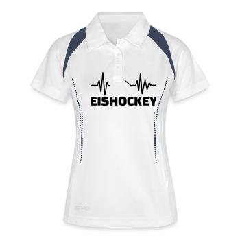 Eishockey - Frauen Polo atmungsaktiv - Weiß/Navy - Vorne