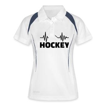 Eishockey - Frauen Polo atmungsaktiv - Weiß/Navy - Vorne