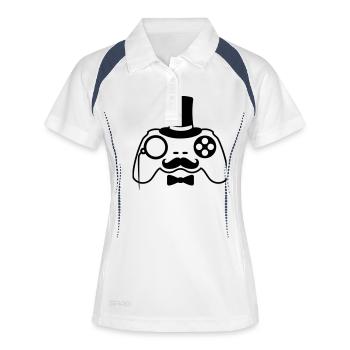 Sir gentleman mustache mustache cylinder monogramm - Women's Polo breathable - white/navy - Front