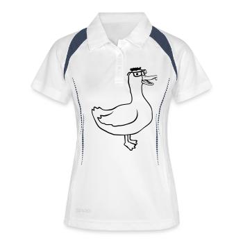 Nerd Goose Horn Glasses funny - Women's Polo breathable - white/navy - Front