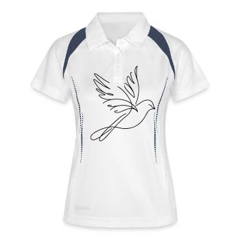 Vogel - Frauen Polo atmungsaktiv - Weiß/Navy - Vorne