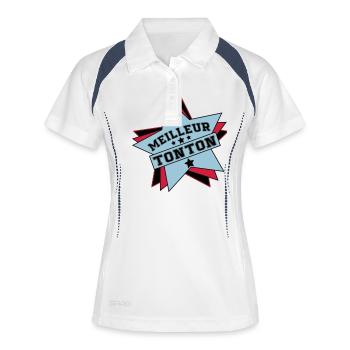 MEILLEUR TONTON - Polo respirant Femme - blanc/marine - Devant