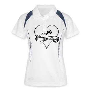l’amour pour toujours - Polo respirant Femme - blanc/marine - Devant