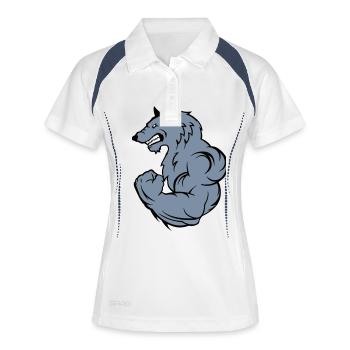 Loup fort - Polo respirant Femme - blanc/marine - Devant