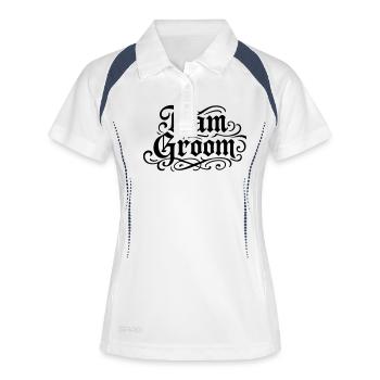 Equipe Groom Enterrement de vie de garçon - Polo respirant Femme - blanc/marine - Devant