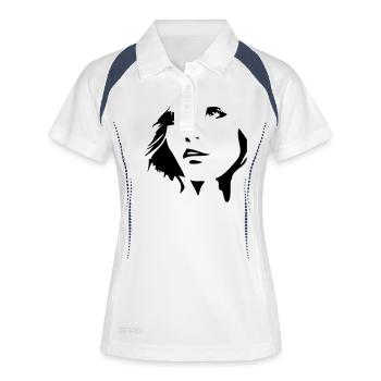 Girl - Frauen Polo atmungsaktiv - Weiß/Navy - Vorne