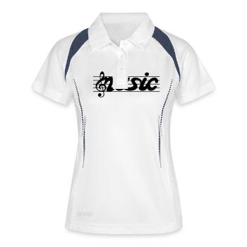 music musik - Frauen Polo atmungsaktiv - Weiß/Navy - Vorne