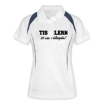 tischlern ist eine philosophie - Frauen Polo atmungsaktiv - Weiß/Navy - Vorne