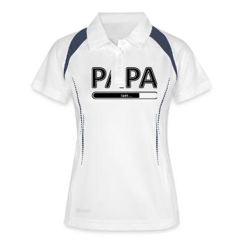 enceinte papa grossesse - Polo respirant Femme - blanc/marine - Devant
