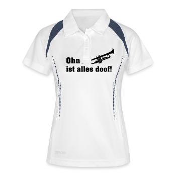 ohne trompete - Frauen Polo atmungsaktiv - Weiß/Navy - Vorne
