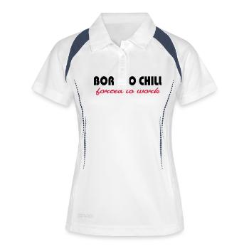 Born to chill-forced to work - Polo respirant Femme - blanc/marine - Devant