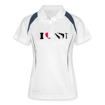 outils - Polo respirant Femme - blanc/marine - Devant