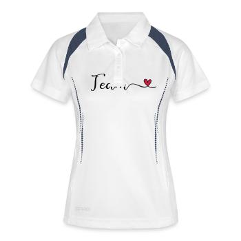 Équipe - Polo respirant Femme - blanc/marine - Devant