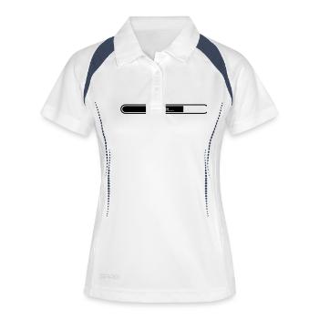 Ladebalken Statusbalken Installationsdauer - Frauen Polo atmungsaktiv - Weiß/Navy - Vorne