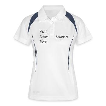 informatique / informaticien / ordinateur / geek - Polo respirant Femme - blanc/marine - Devant
