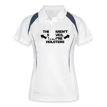 These Aren't Sleeves, They're Holsters - Polo respirant Femme - blanc/marine - Devant