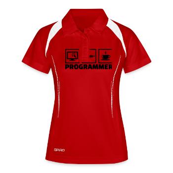 Programmierer - Frauen Polo atmungsaktiv - Weiß/Navy - Vorne