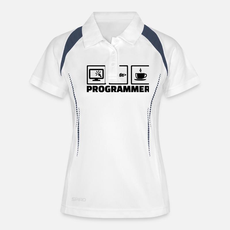 Programmeur - Polo respirant Femme - blanc/marine