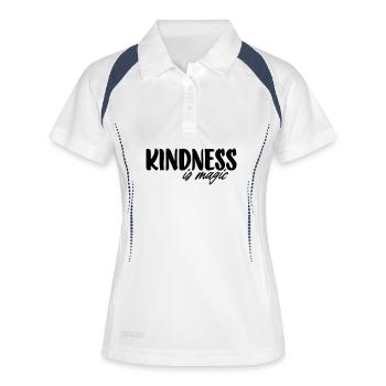 Kindness is magic - Frauen Polo atmungsaktiv - Weiß/Navy - Vorne