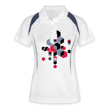 cubist - Women's Polo breathable - white/navy - Front