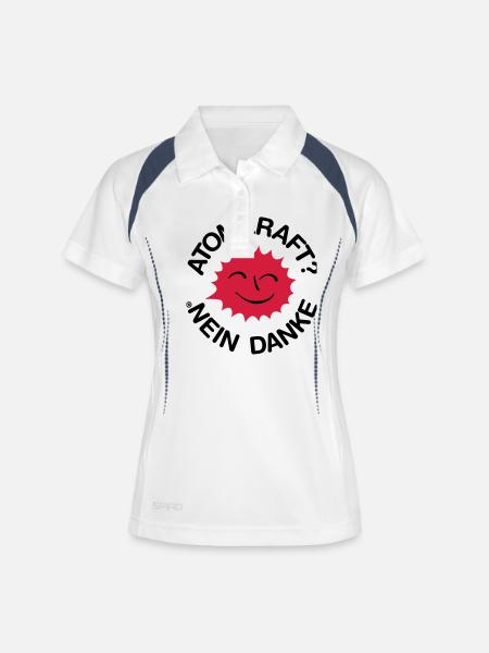 Nuclear power? No thank you! Logo smiling sun - Women's Polo breathable - white/navy