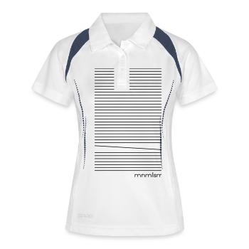 Minimal - tombé en panne - Polo respirant Femme - blanc/marine - Devant