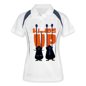 Mains-up - Polo respirant Femme - blanc/marine - Devant