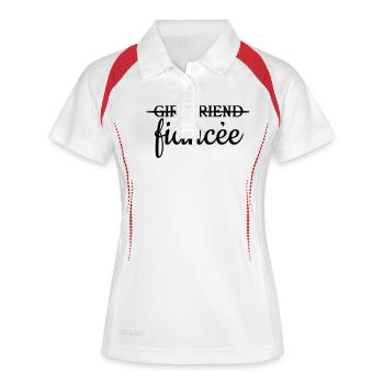 Petite amie fiancée - Polo respirant Femme - blanc/marine - Devant