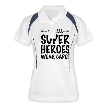 Not All Superheroes Wear Capes - Polo respirant Femme - blanc/marine - Devant