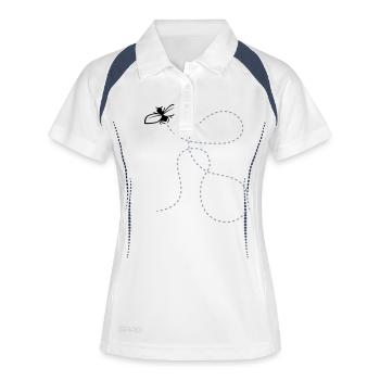 Fly Dashed Line - Polo respirant Femme - blanc/marine - Devant