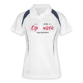 Choose to be optimistic - Frauen Polo atmungsaktiv - Weiß/Navy - Vorne