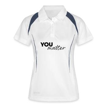 You matter - Frauen Polo atmungsaktiv - Weiß/Navy - Vorne