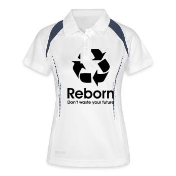 Reborn - Women's Polo breathable - white/navy - Front