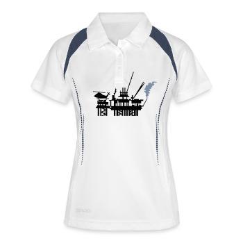 Ölplattform / offshore oil rig (2c) - Women's Polo breathable - white/navy - Front