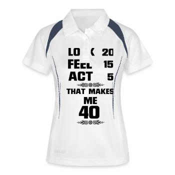 40 YEARS YOUNG (BIRTHDAY SHIRT!) - Women's Polo breathable - white/navy - Front