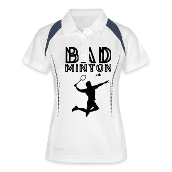 Badminton - Frauen Polo atmungsaktiv - Weiß/Navy - Vorne