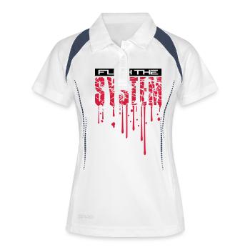 gouttes de sang cool spray graffiti timbre baiser le - Polo respirant Femme - blanc/marine - Devant