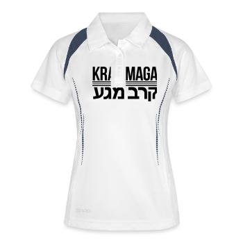 krav maga - Polo respirant Femme - blanc/marine - Devant