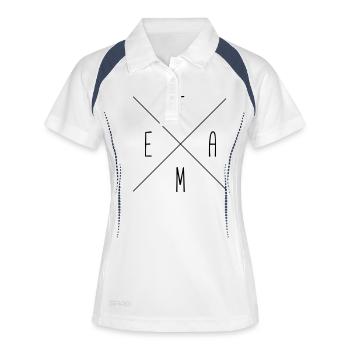 team - Frauen Polo atmungsaktiv - Weiß/Navy - Vorne